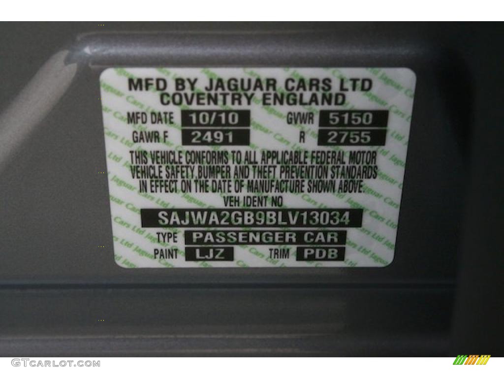 2011 XJ Color Code LJZ for Lunar Grey Metallic Photo #39982256