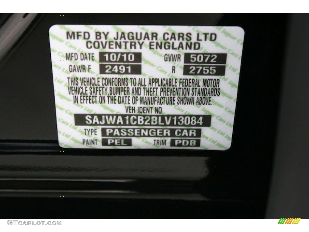 2011 XJ Color Code PEL for Ultimate Black Metallic Photo #39982584