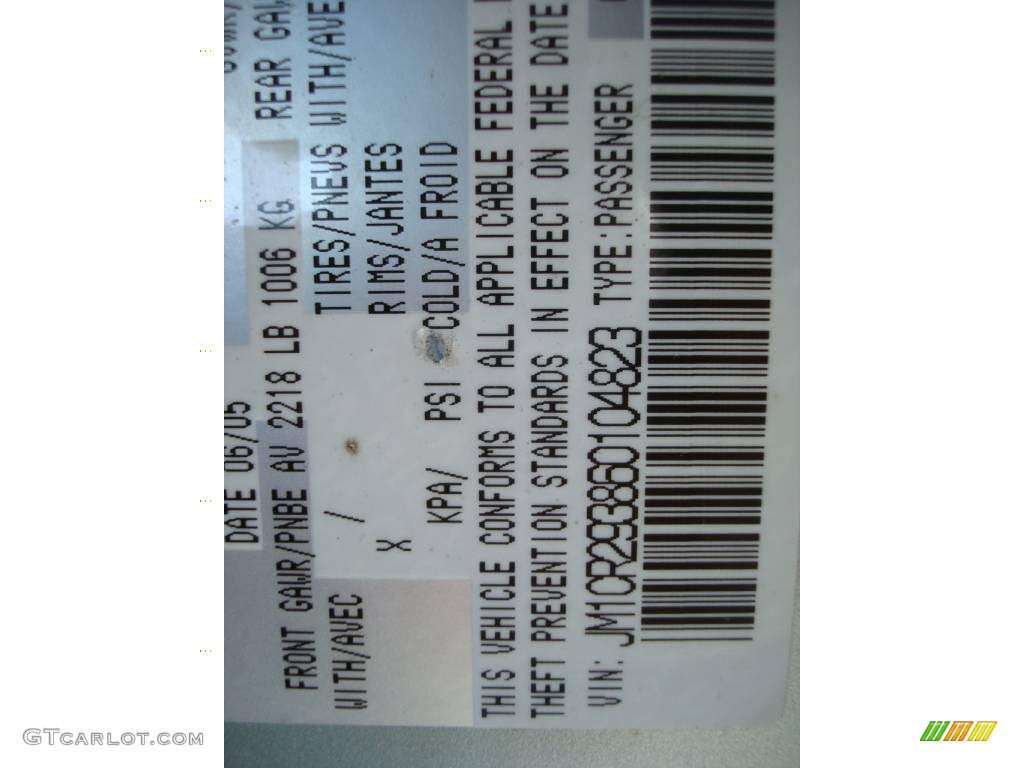 2006 MAZDA5 Sport - Stellar Silver Mica / Black photo #19