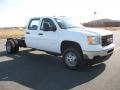 2011 Summit White GMC Sierra 3500HD Work Truck Crew Cab 4x4 Chassis  photo #3