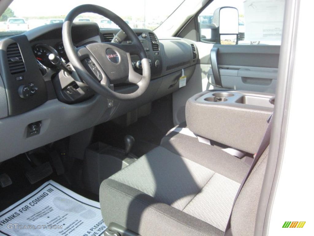 Dark Titanium Interior 2011 GMC Sierra 3500HD Work Truck Crew Cab 4x4 Chassis Photo #39983988