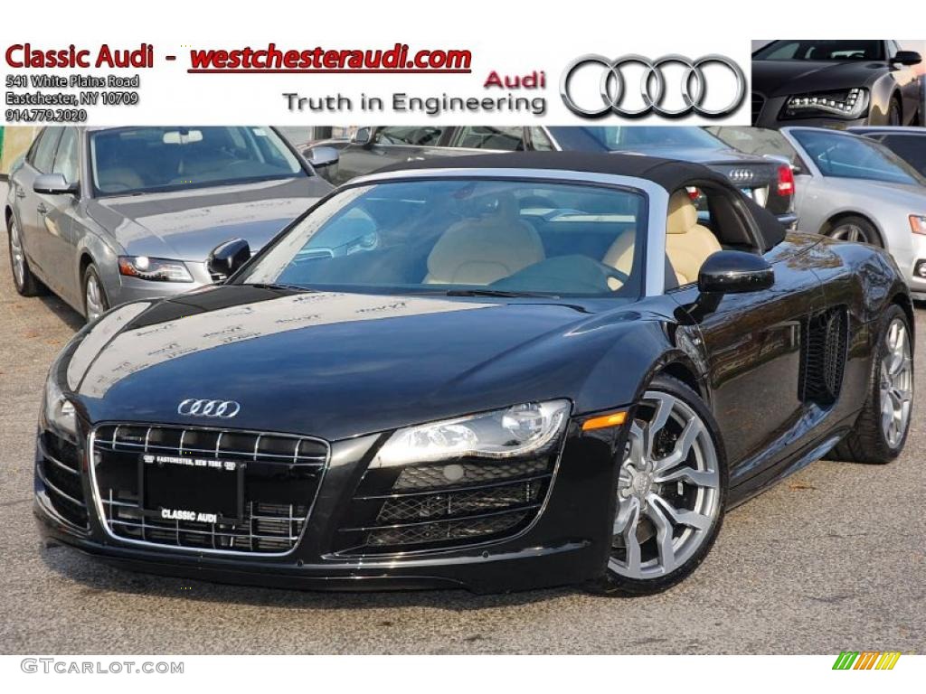 Phantom Black Pearl Effect 2011 Audi R8 Spyder 5.2 FSI quattro Exterior Photo #39985316
