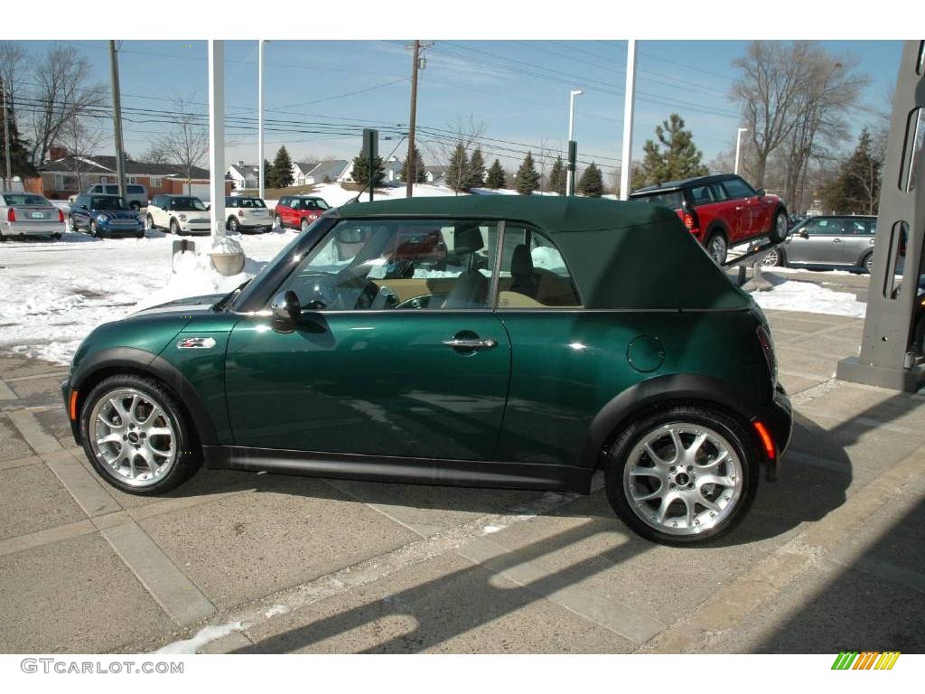 2008 Cooper S Convertible - British Racing Green Metallic / Cordoba Beige photo #4