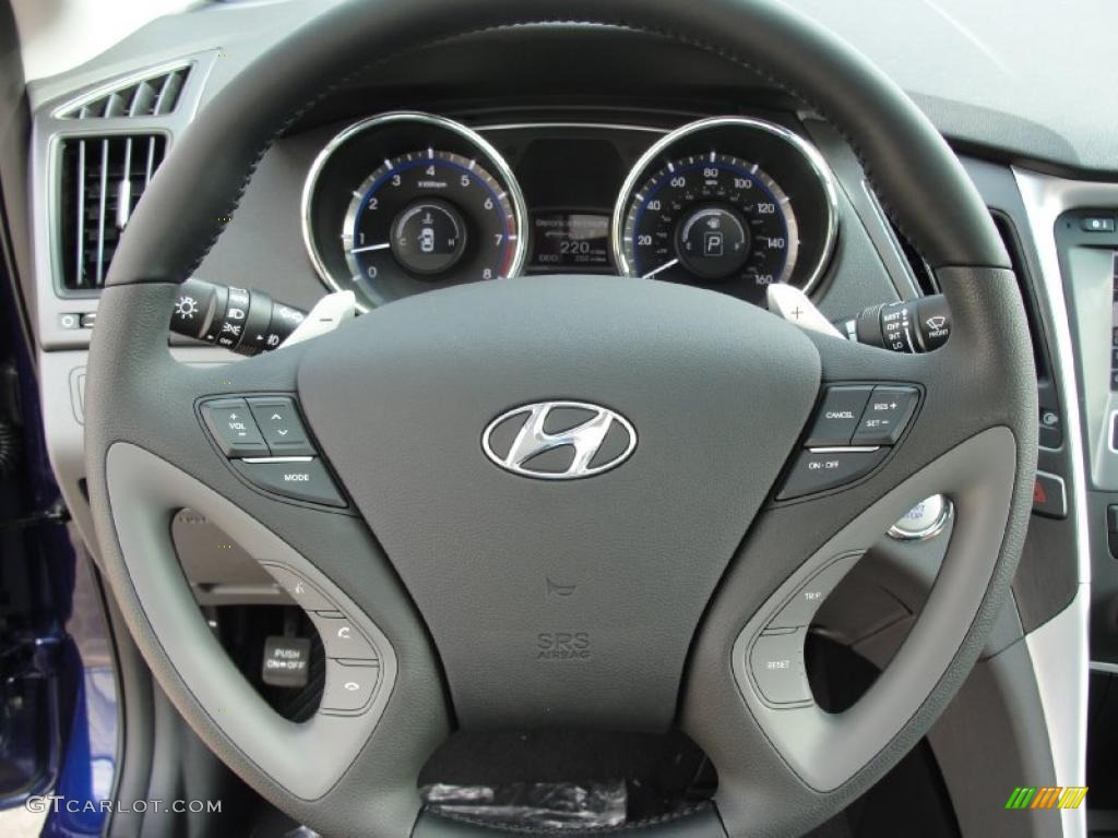 2011 Hyundai Sonata SE 2.0T Gray Steering Wheel Photo #39990340