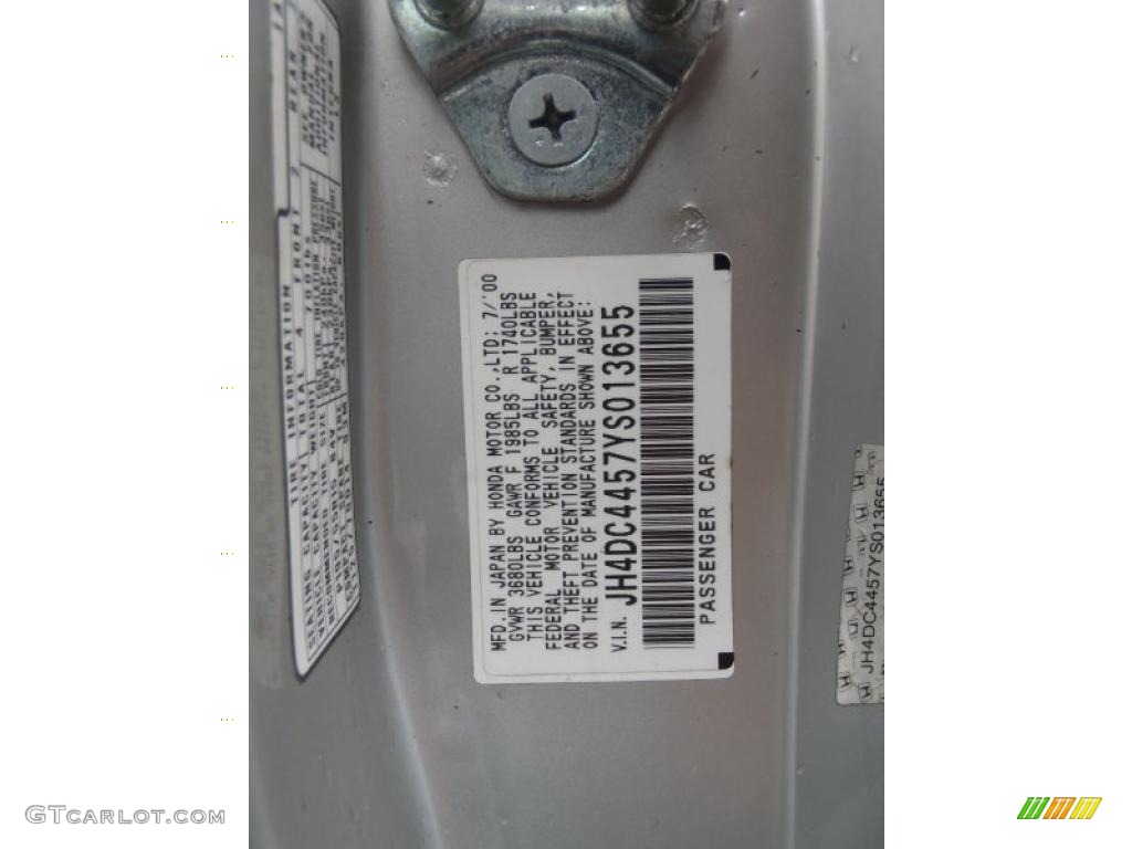 2000 Acura Integra LS Coupe Info Tag Photo #39990388