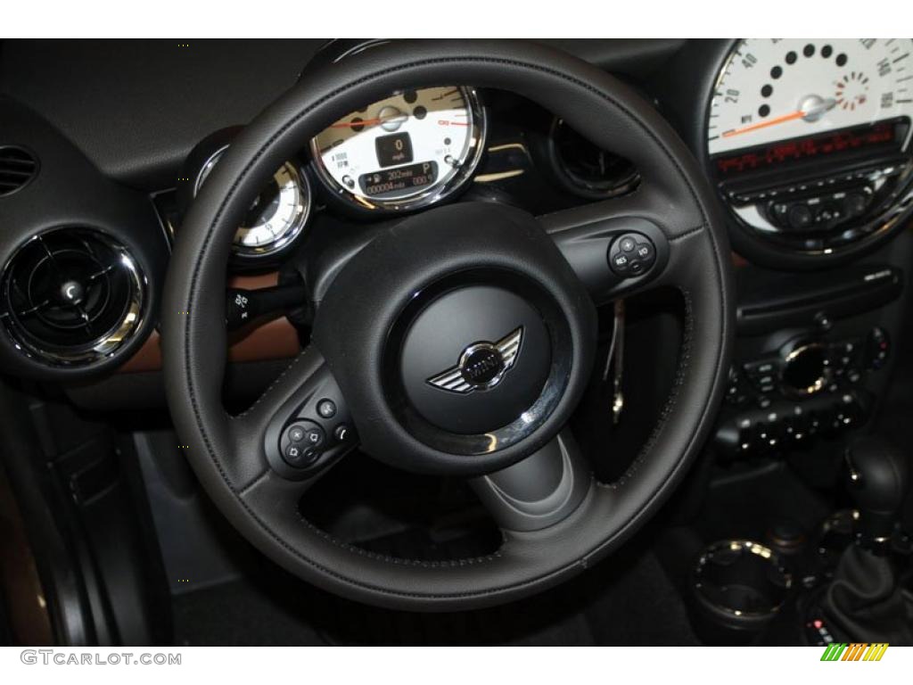 2011 Mini Cooper Convertible Hot Chocolate Lounge Leather Steering Wheel Photo #39992256