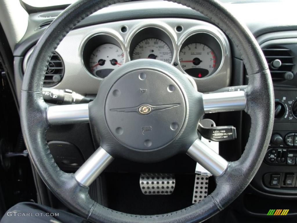 2004 Chrysler PT Cruiser GT Dark Slate Gray Steering Wheel Photo #39992580