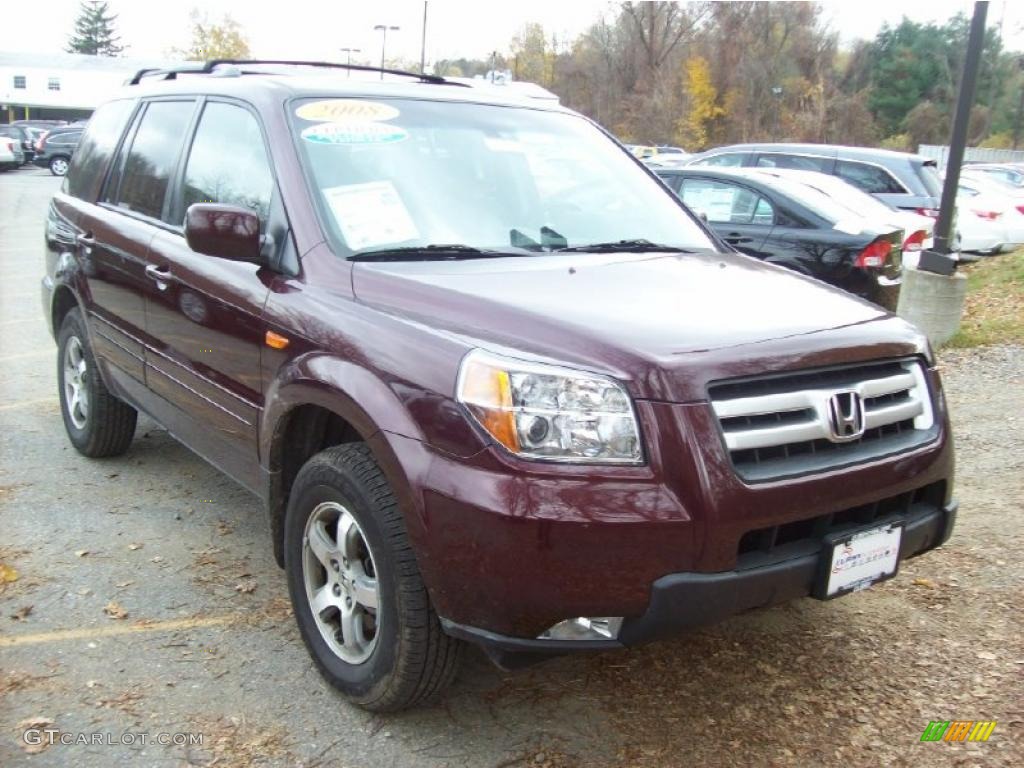 Dark Cherry Pearl 2008 Honda Pilot EX-L 4WD Exterior Photo #39997660