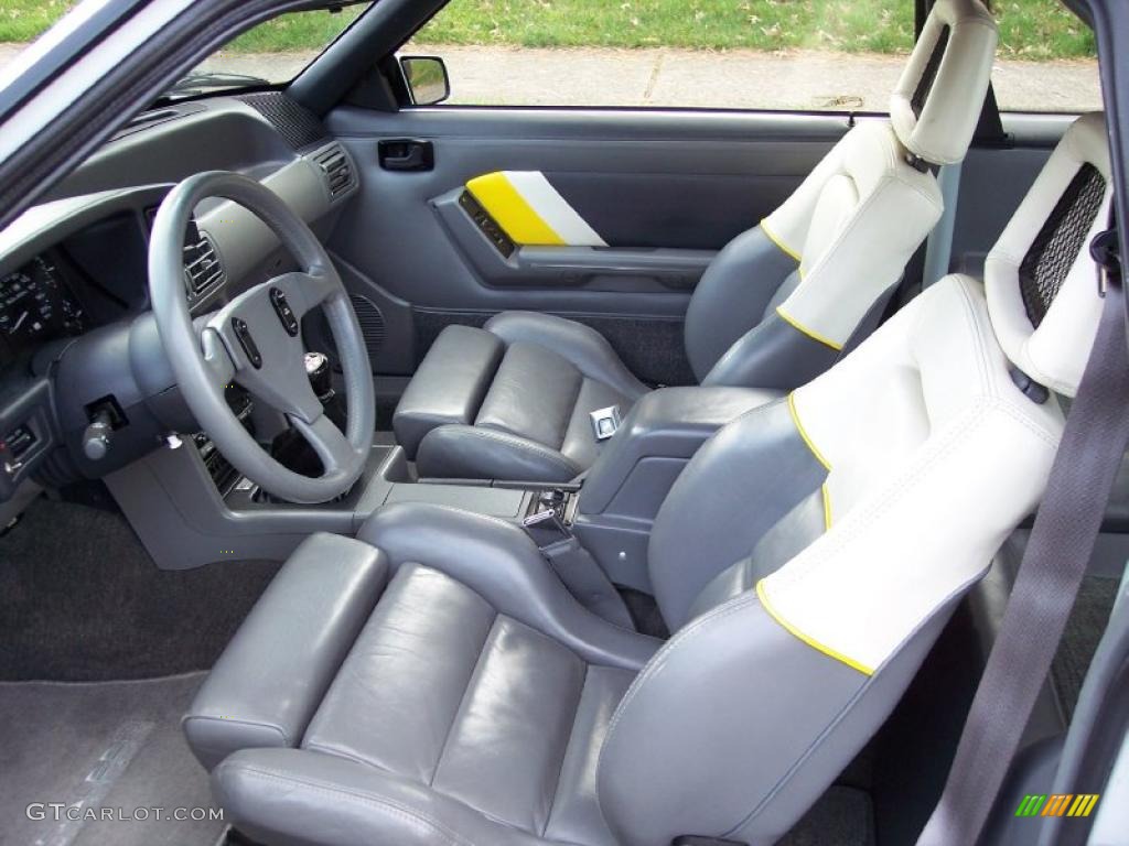 Saleen Grey/White/Yellow Interior 1989 Ford Mustang Saleen SSC Fastback Photo #39998380