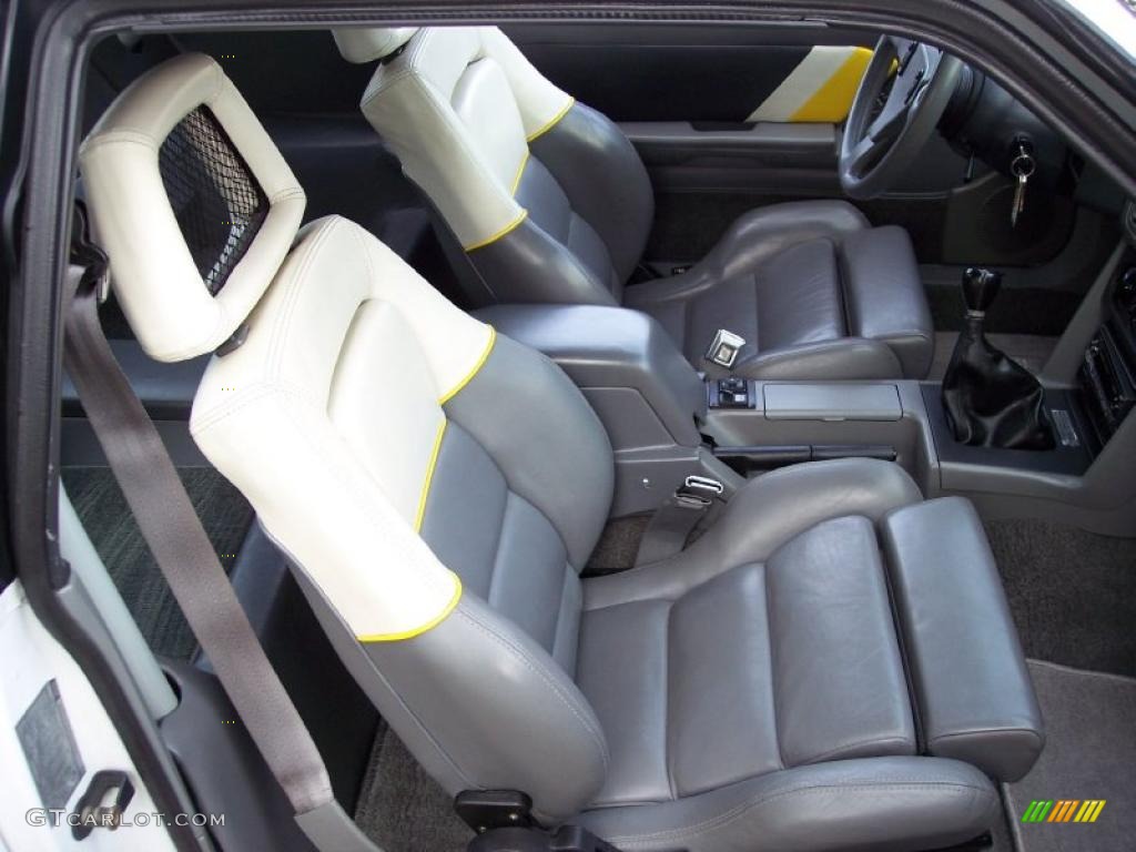 Saleen Grey/White/Yellow Interior 1989 Ford Mustang Saleen SSC Fastback Photo #39998484