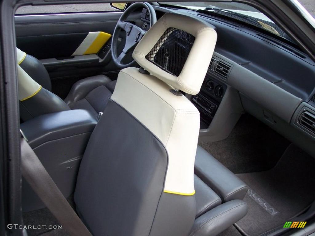 Saleen Grey/White/Yellow Interior 1989 Ford Mustang Saleen SSC Fastback Photo #39998560