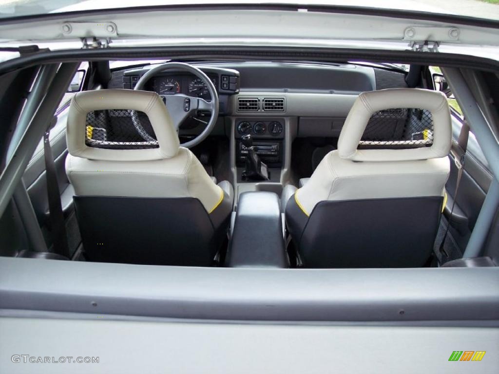 Saleen Grey/White/Yellow Interior 1989 Ford Mustang Saleen SSC Fastback Photo #39998768