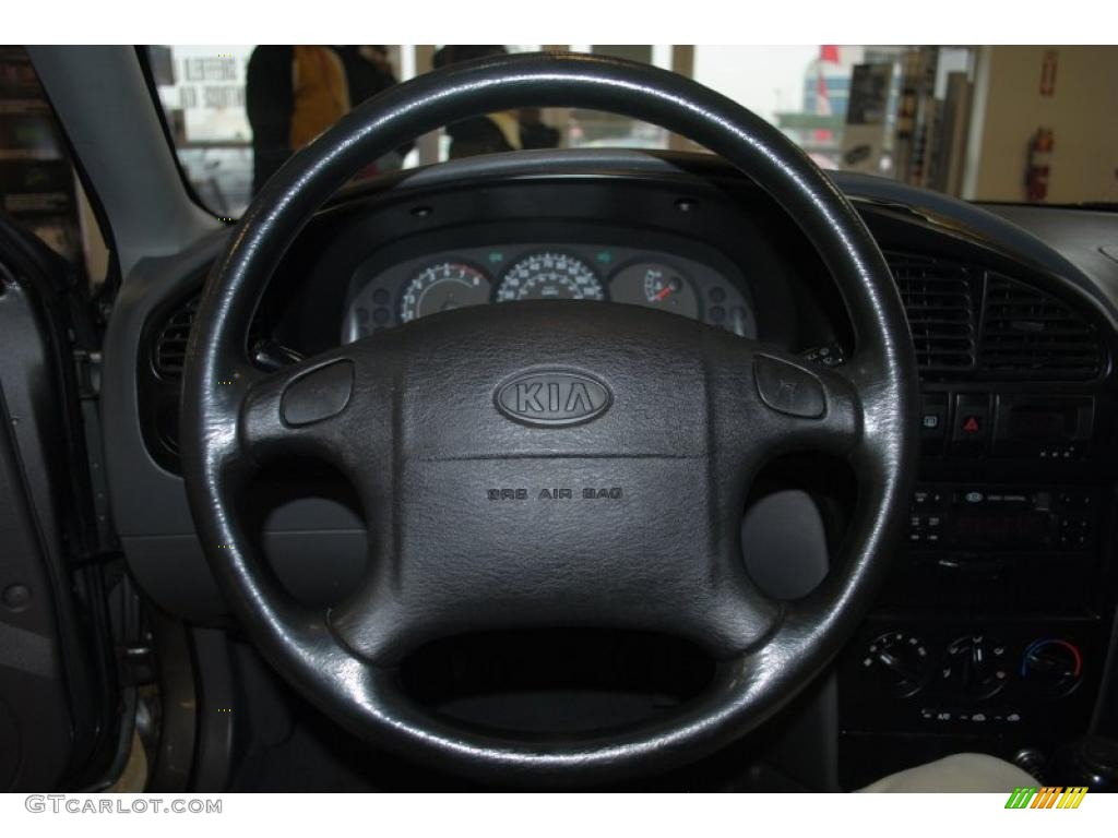 2002 Kia Spectra GS Sedan Gray Steering Wheel Photo #40012574