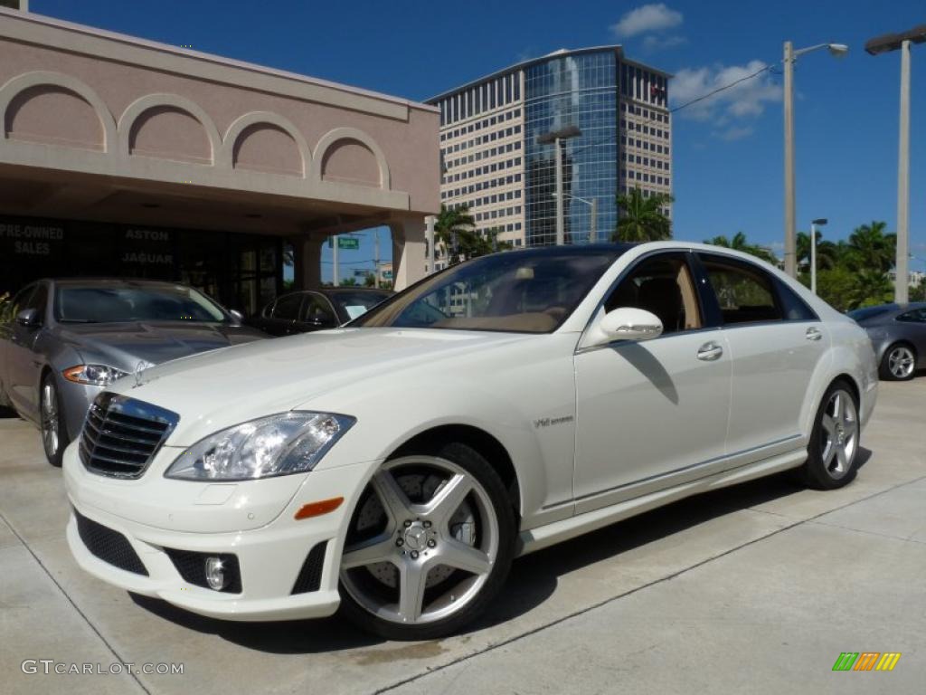 2007 S 65 AMG Sedan - Arctic White / designo Armagnac Brown photo #1