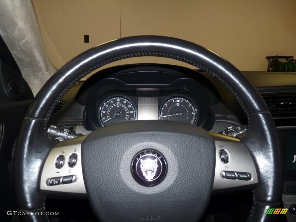 2008 Jaguar XK XKR Convertible Charcoal Steering Wheel Photo #40014446