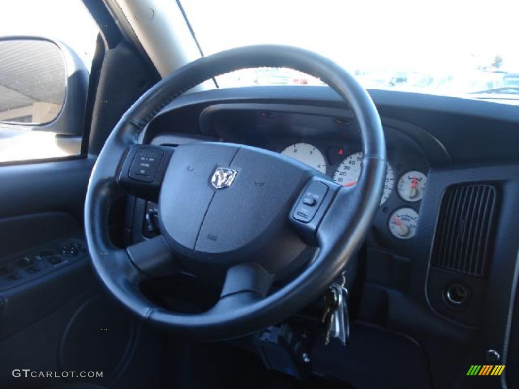 2004 Dodge Ram 3500 SLT Quad Cab 4x4 Dually Dark Slate Gray Steering Wheel Photo #40015086