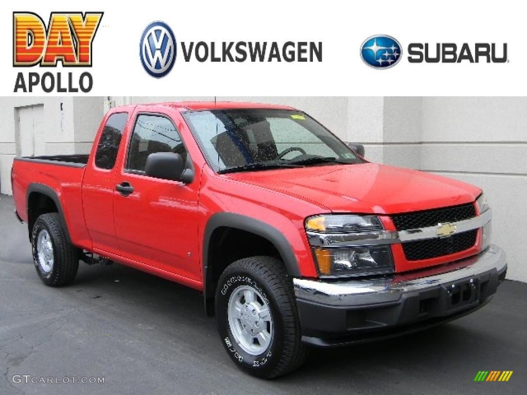 2007 Colorado LT Extended Cab 4x4 - Victory Red / Very Dark Pewter photo #1