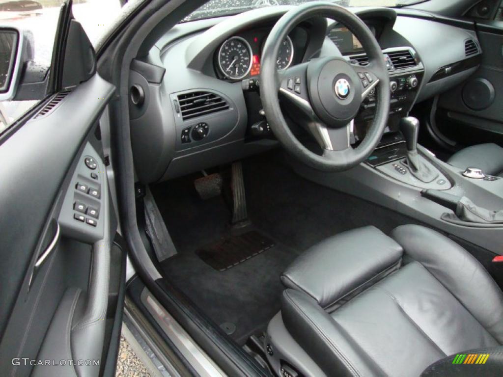 Black Interior 2004 BMW 6 Series 645i Convertible Photo #40017138