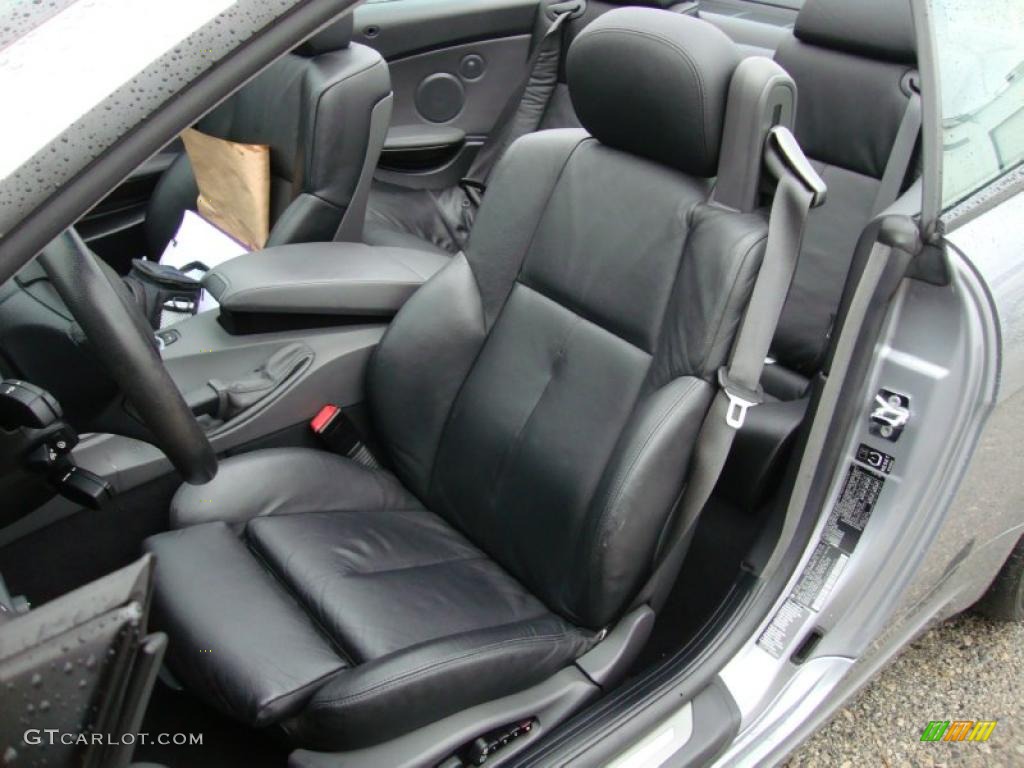 Black Interior 2004 BMW 6 Series 645i Convertible Photo #40017214