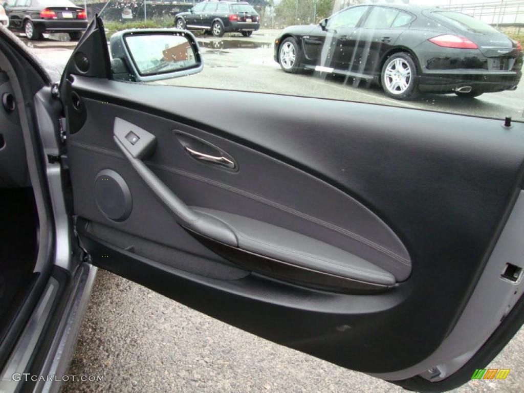2004 BMW 6 Series 645i Convertible Black Door Panel Photo #40017294
