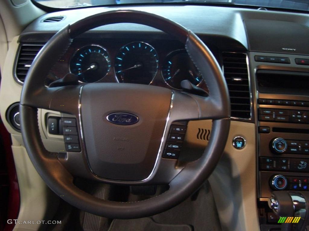 2011 Ford Taurus Limited Light Stone Steering Wheel Photo #40021618