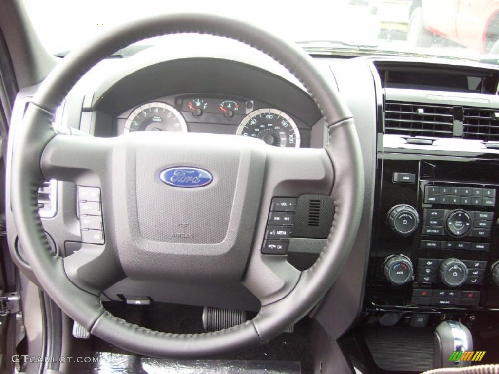 2011 Ford Escape Limited V6 Charcoal Black Steering Wheel Photo #40022566