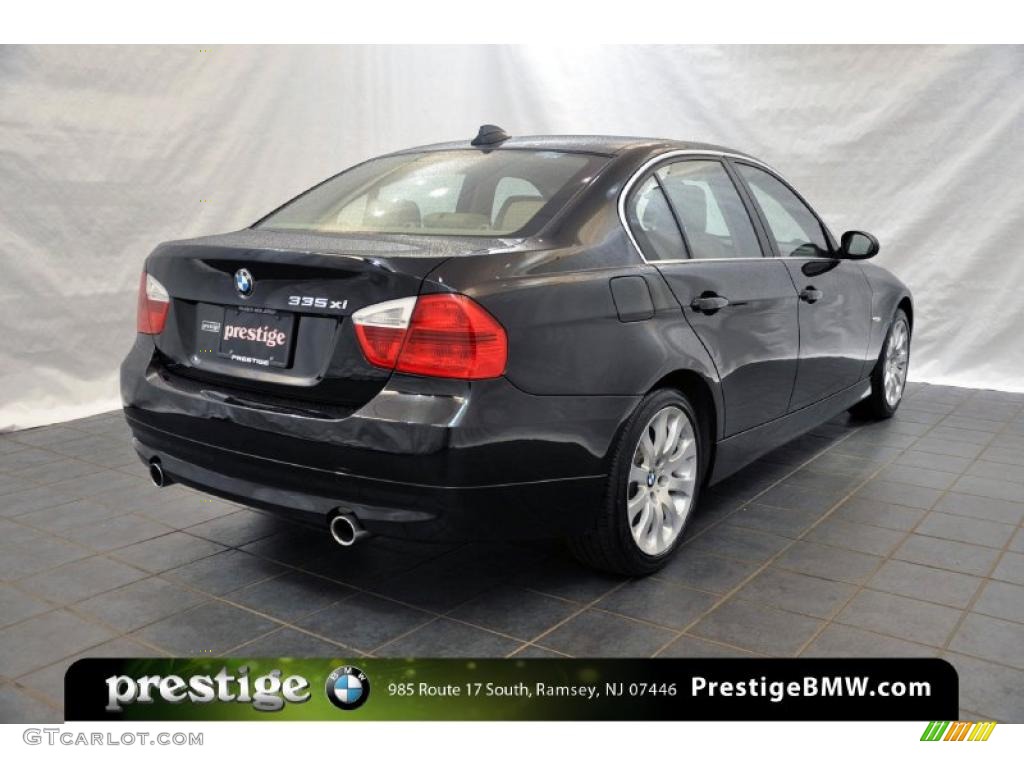 2007 3 Series 335xi Sedan - Jet Black / Beige photo #2