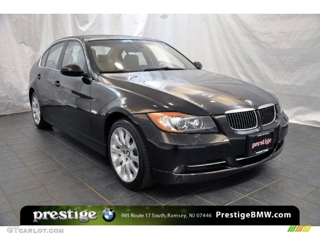 2007 3 Series 335xi Sedan - Jet Black / Beige photo #7