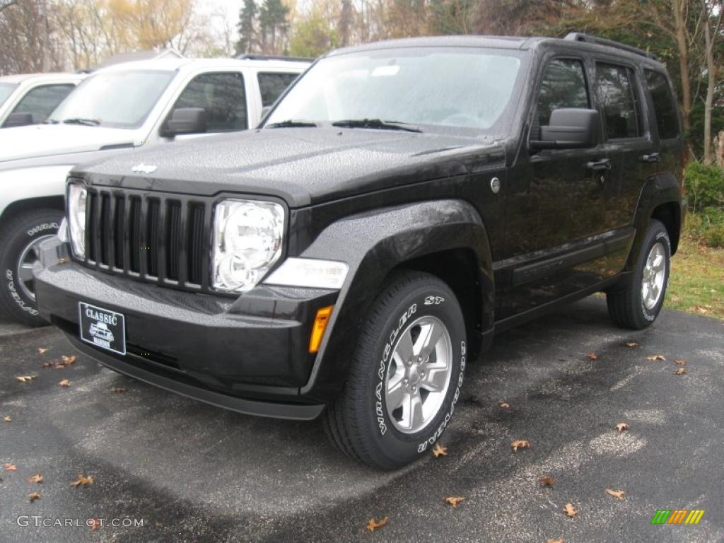 2011 Liberty Sport 4x4 - Brilliant Black Crystal Pearl / Dark Slate Gray photo #1