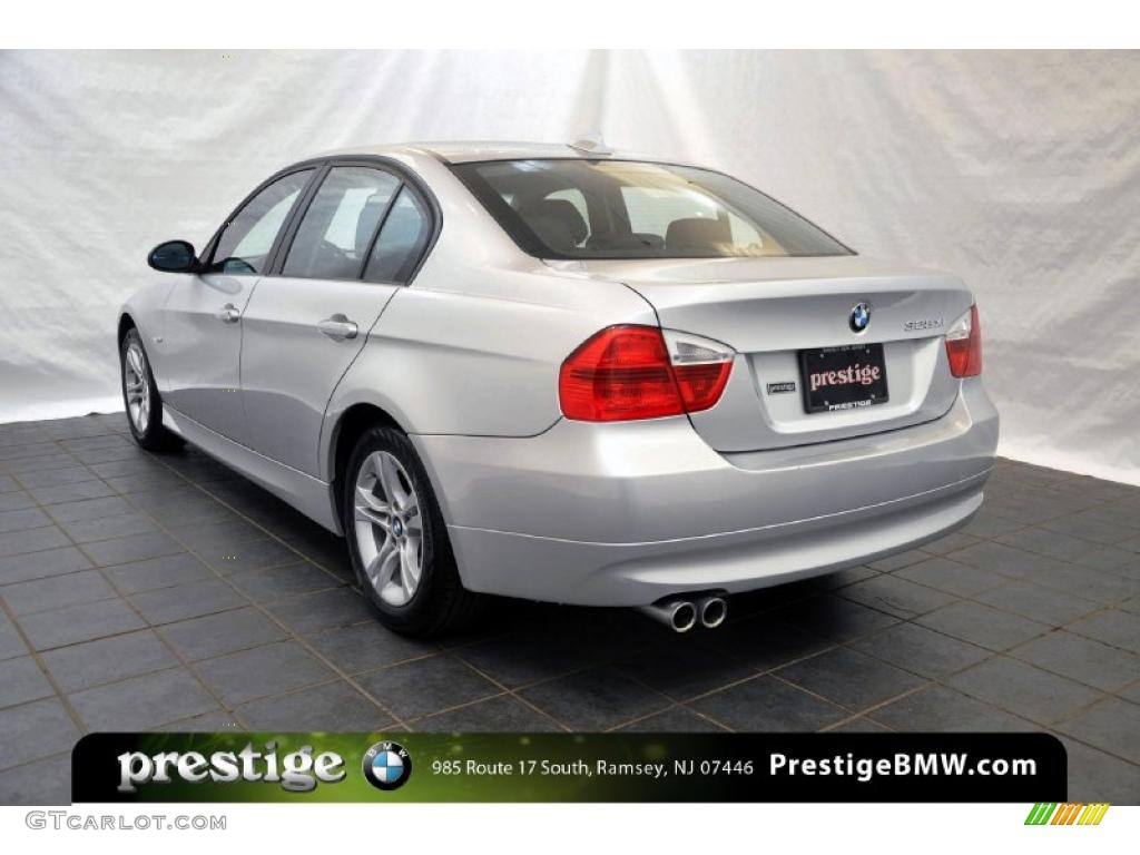 2008 3 Series 328xi Sedan - Titanium Silver Metallic / Black photo #4