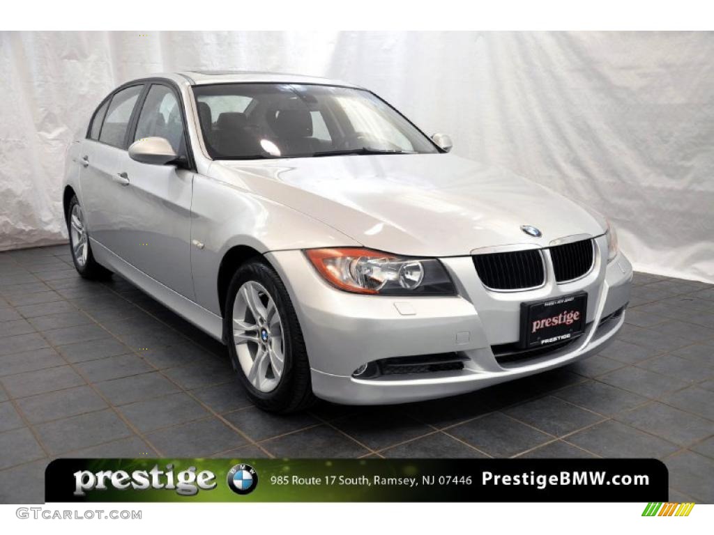 2008 3 Series 328xi Sedan - Titanium Silver Metallic / Black photo #7