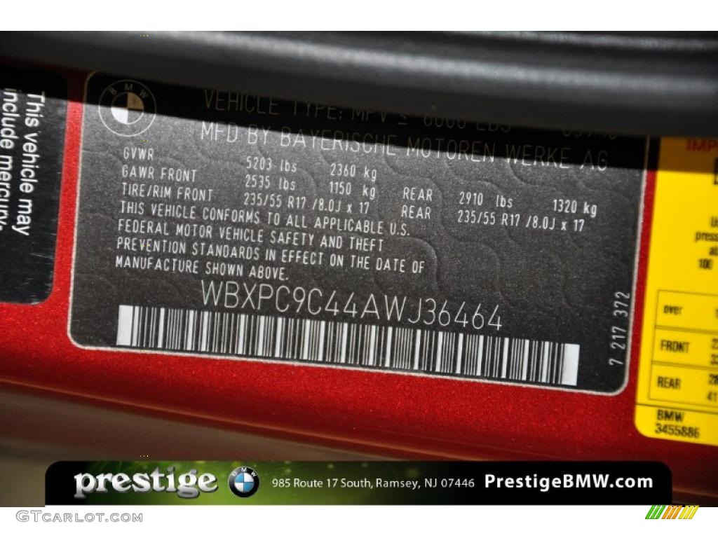 2010 X3 xDrive30i - Vermilion Red Metallic / Black photo #13