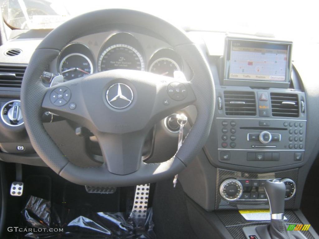 2011 Mercedes-Benz C 63 AMG Black Steering Wheel Photo #40027494