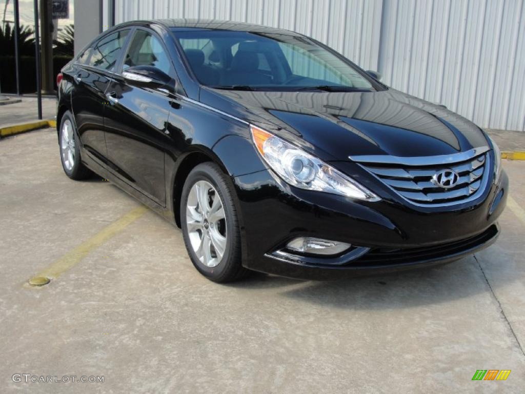 2011 Sonata Limited - Midnight Black / Gray photo #1