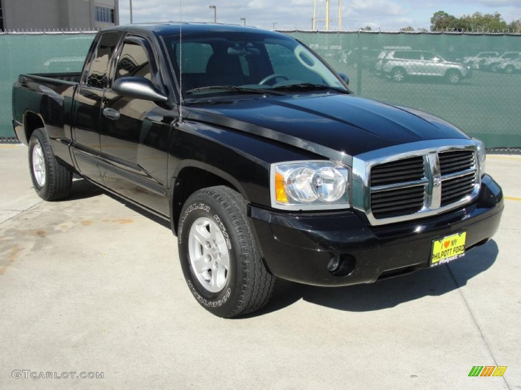 Brilliant Black Crystal Pearl 2007 Dodge Dakota SLT Club Cab Exterior Photo #40035468