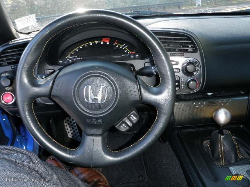 2008 Honda S2000 CR Roadster Black/Yellow Dashboard Photo #40035622