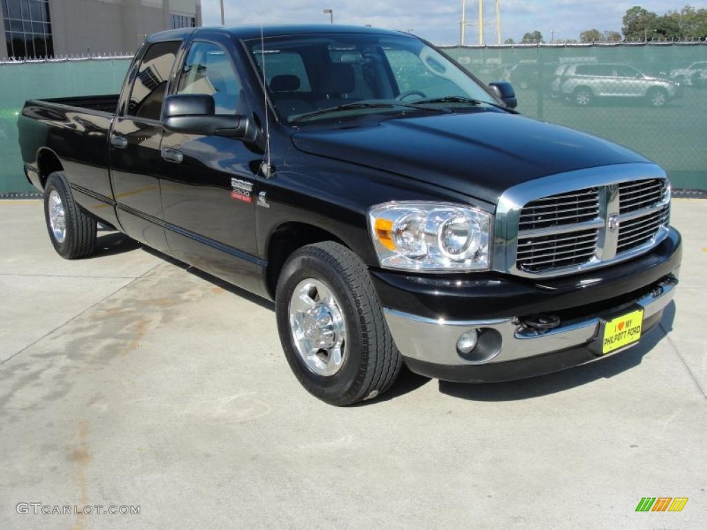 2008 Ram 2500 Lone Star Edition Quad Cab - Brilliant Black Crystal Pearl / Medium Slate Gray photo #1