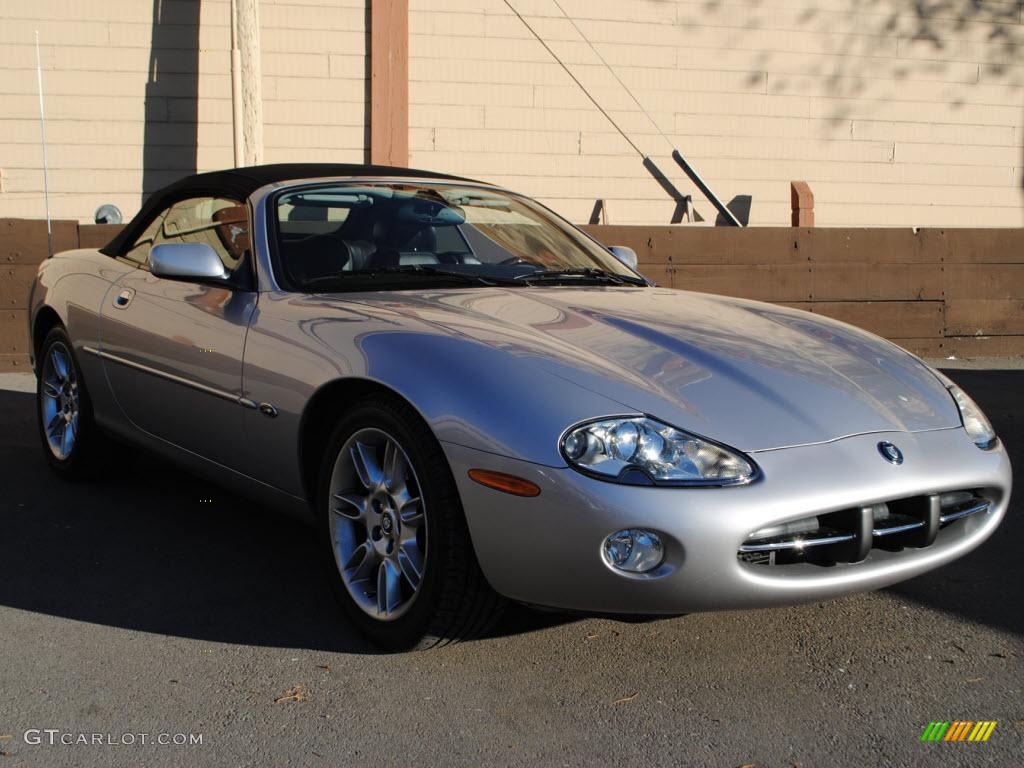 2001 XK XK8 Convertible - Platinum Silver Metallic / Charcoal photo #1