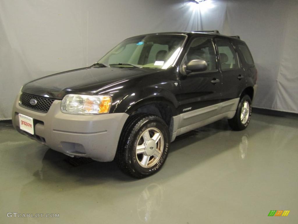 2002 Escape XLS V6 4WD - Black Clearcoat / Medium Parchment photo #1