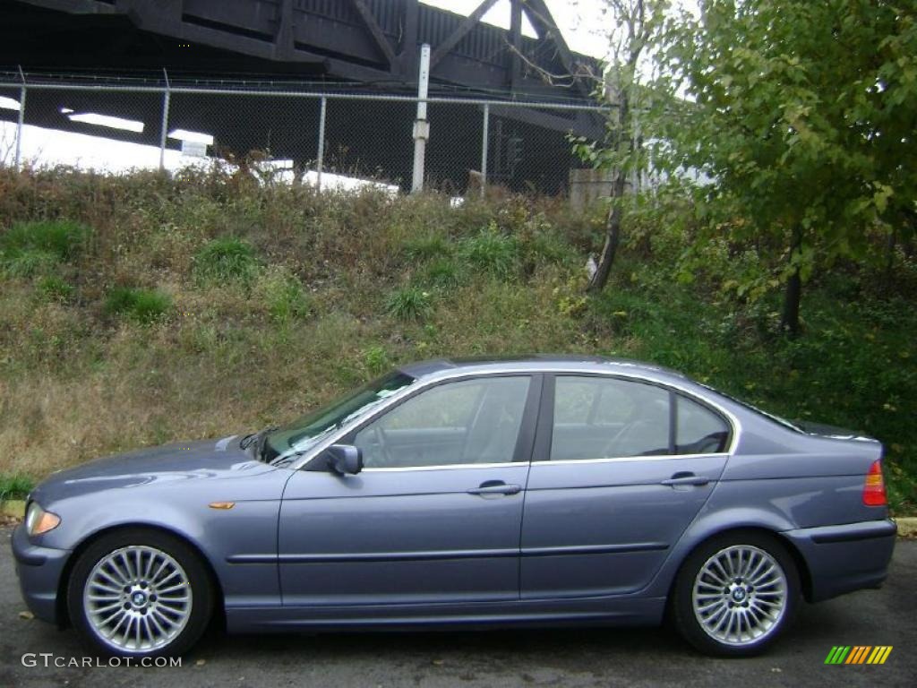 2003 3 Series 330i Sedan - Steel Blue Metallic / Grey photo #2
