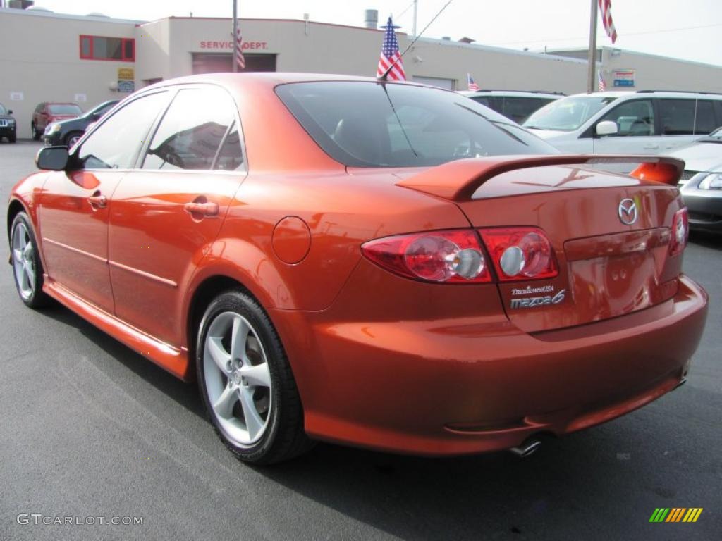 Blazing Copper Metallic 2004 Mazda MAZDA6 s Sport Sedan Exterior Photo #40054726