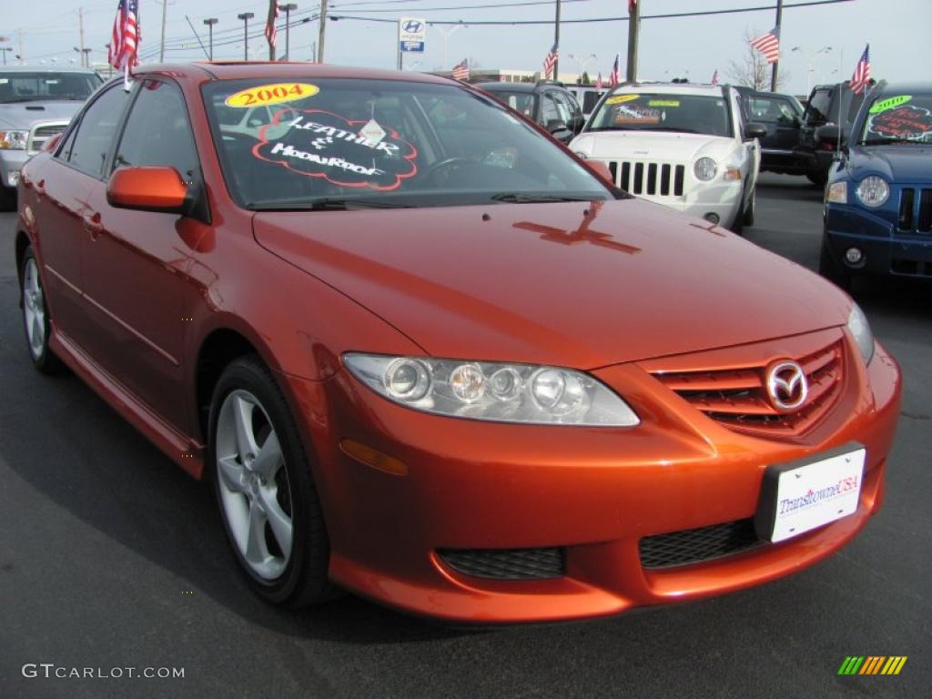 2004 MAZDA6 s Sport Sedan - Blazing Copper Metallic / Black photo #7