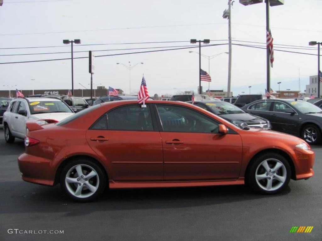 2004 MAZDA6 s Sport Sedan - Blazing Copper Metallic / Black photo #8