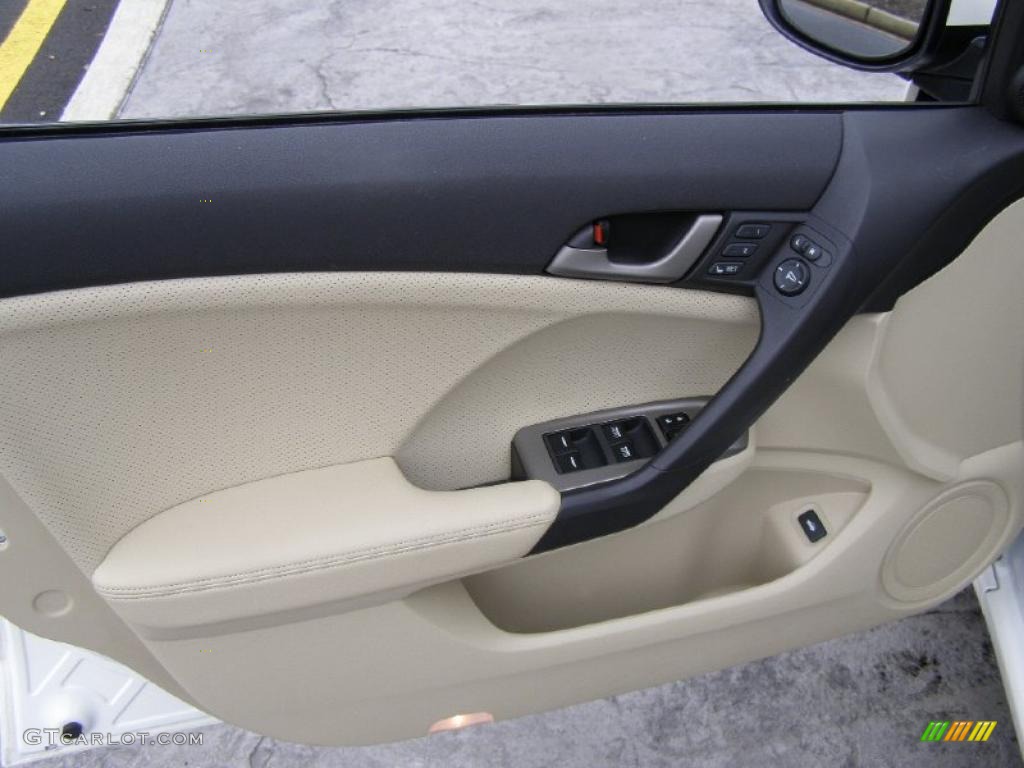 2009 TSX Sedan - Premium White Pearl / Taupe photo #9