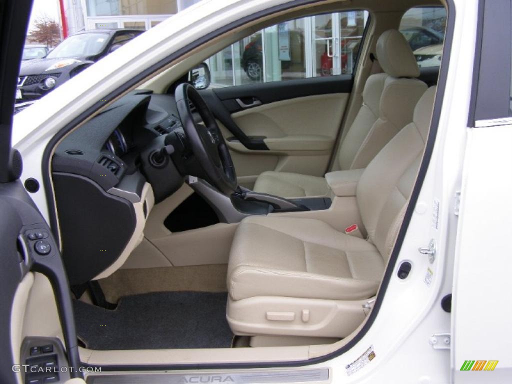 2009 TSX Sedan - Premium White Pearl / Taupe photo #11