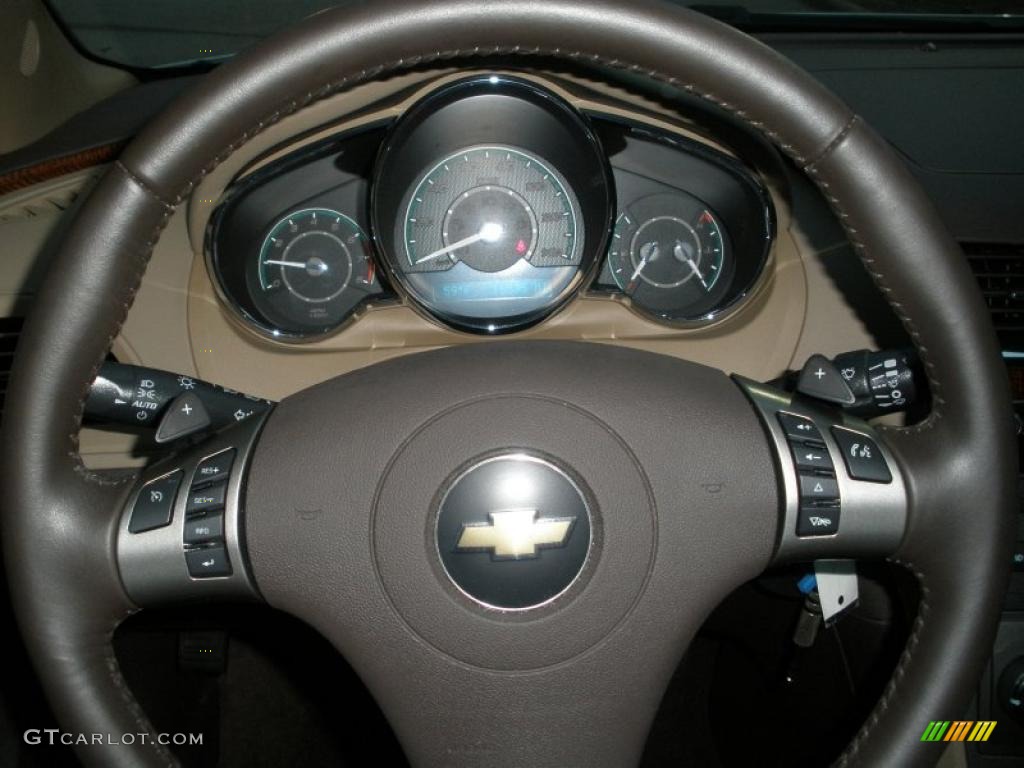 2010 Chevrolet Malibu LTZ Sedan Cocoa/Cashmere Steering Wheel Photo #40058331