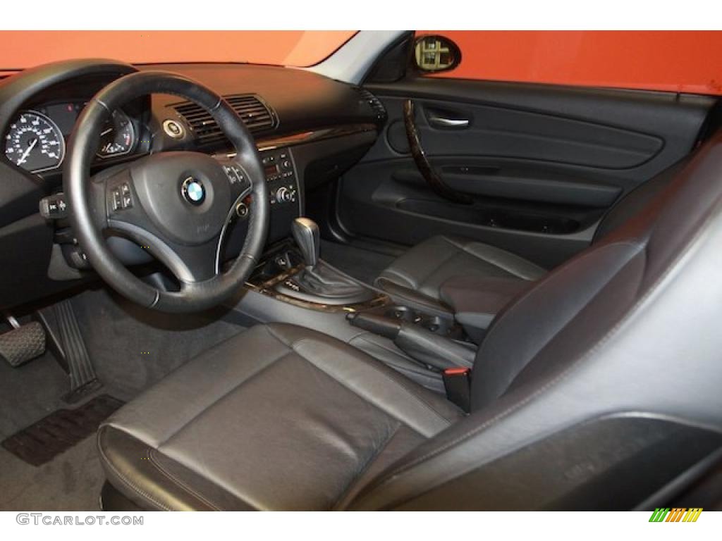 Black Interior 2008 BMW 1 Series 128i Coupe Photo #40061943