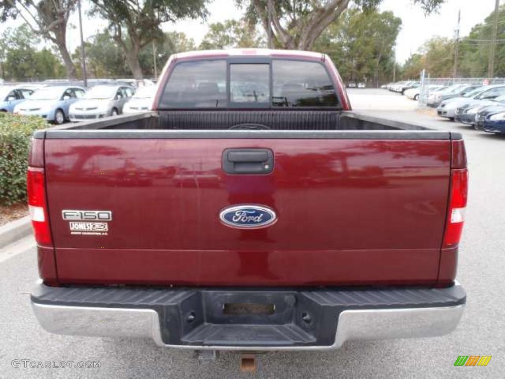 2004 F150 Lariat SuperCab - Dark Toreador Red Metallic / Tan photo #4