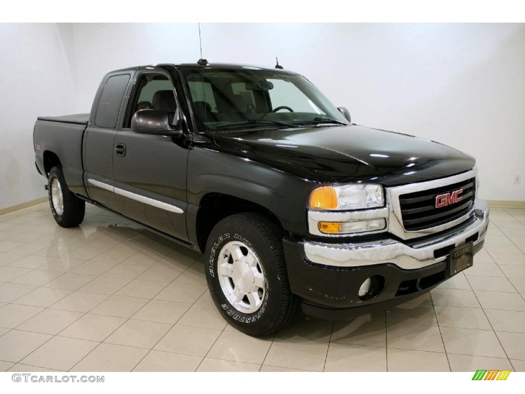 2005 Sierra 1500 Z71 Extended Cab 4x4 - Onyx Black / Dark Pewter photo #1