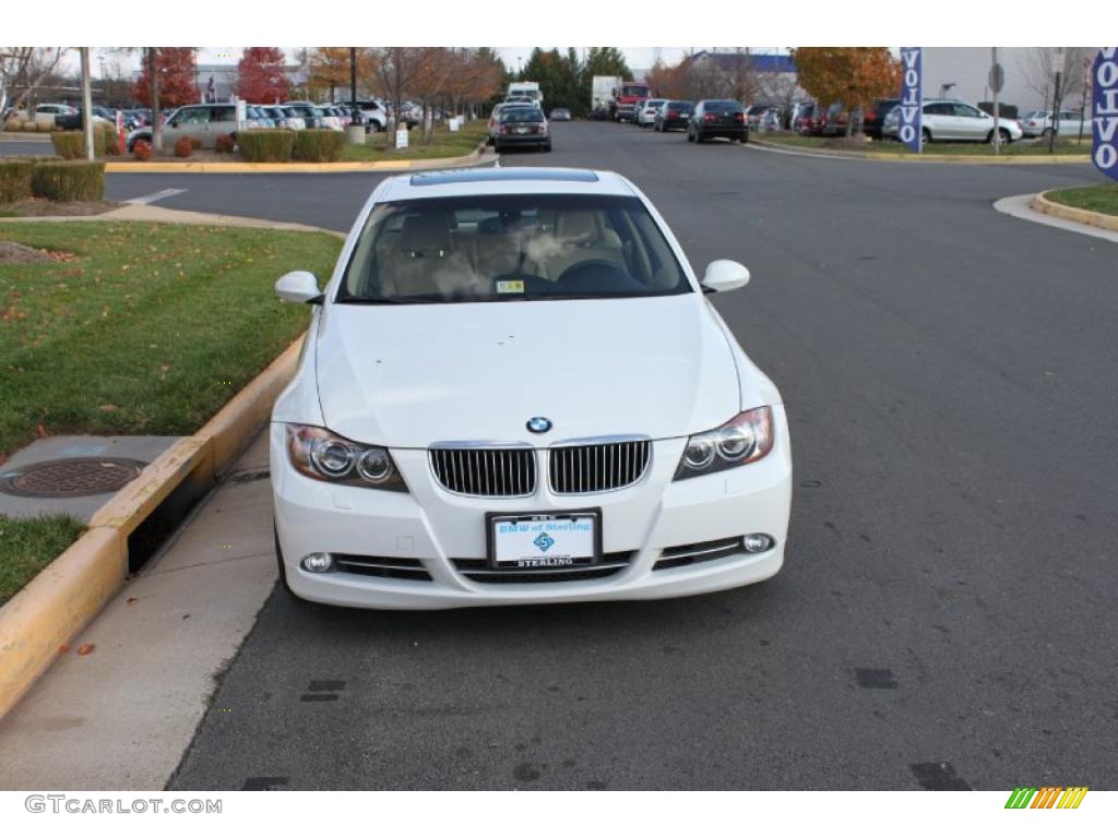 2008 3 Series 335i Sedan - Alpine White / Beige photo #1